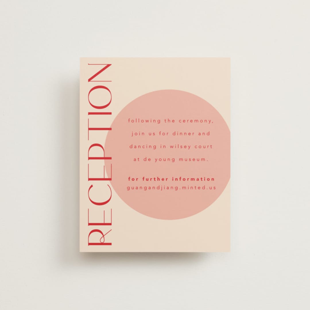 "Unity" - Reception Cards in Blossom by Hudson meet Rose - Front