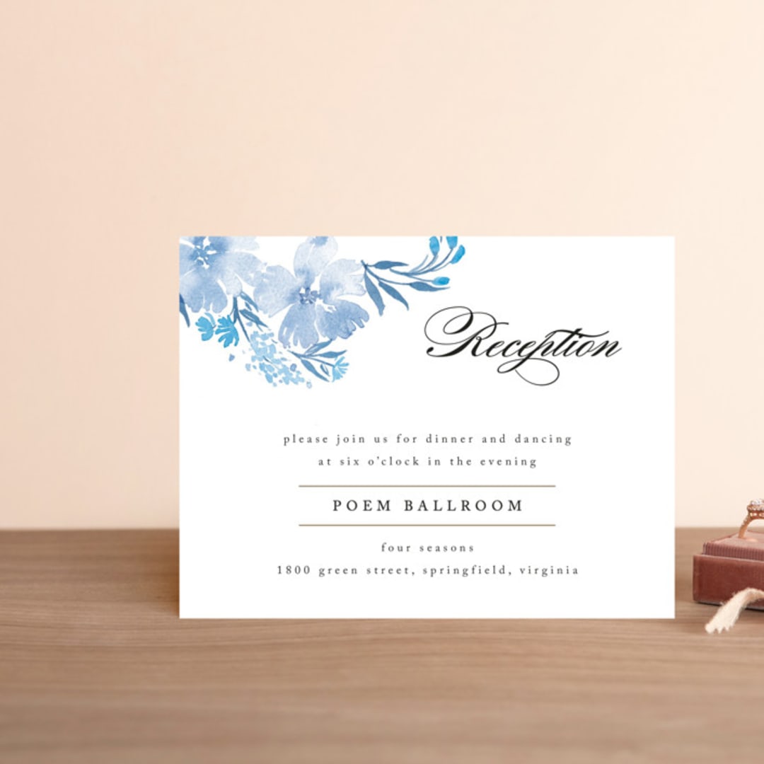 "Poetic Blue" - Reception Cards in Sky by Qing Ji - Front