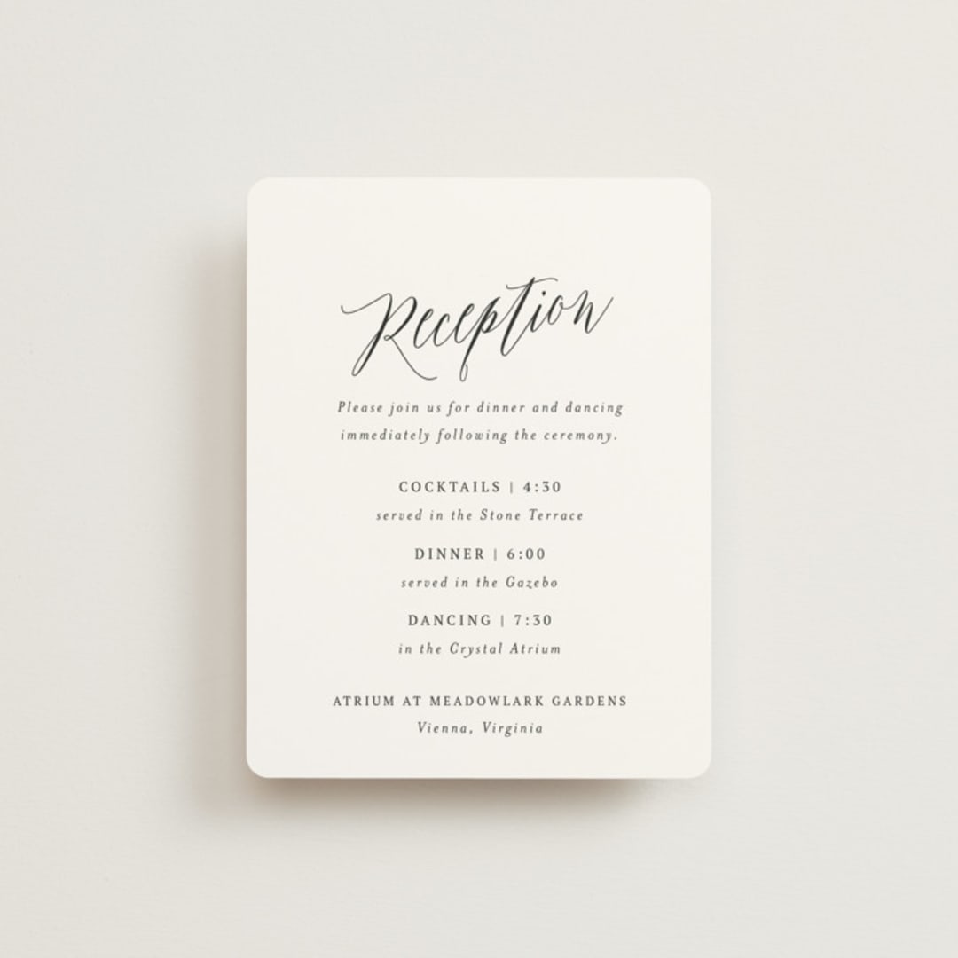"Nothing Compares To You" - Reception Cards in Cream by Design Lotus - Front