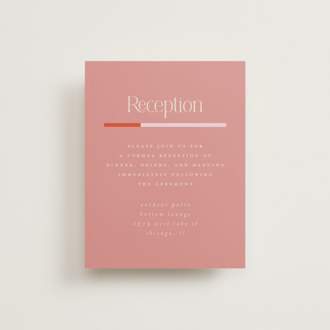 "Quilted Grid" - Reception Cards in Petal by Morgan Kendall - Front