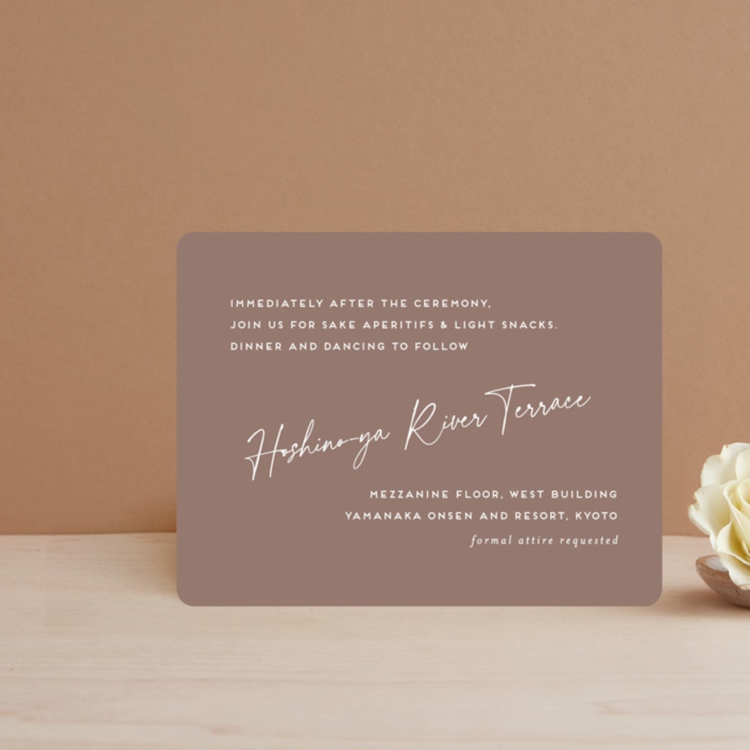 "hazelnut" - Reception Cards in Fawn by chocomocacino - Front