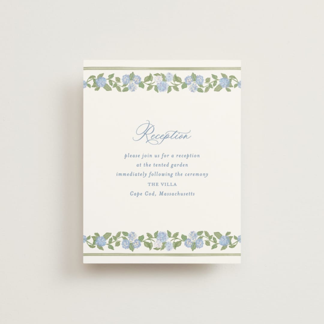 "Pillowy border" - Reception Cards in Ocean by Creo Study - Front