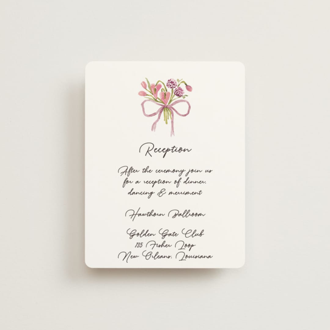 "Barolo" - Reception Cards in Deep Blush by Pati Cascino - Front