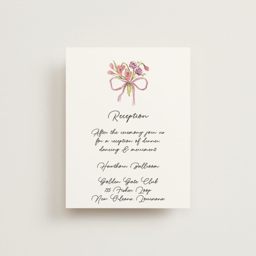 "Barolo" - Reception Cards in Deep Blush by Pati Cascino - Front