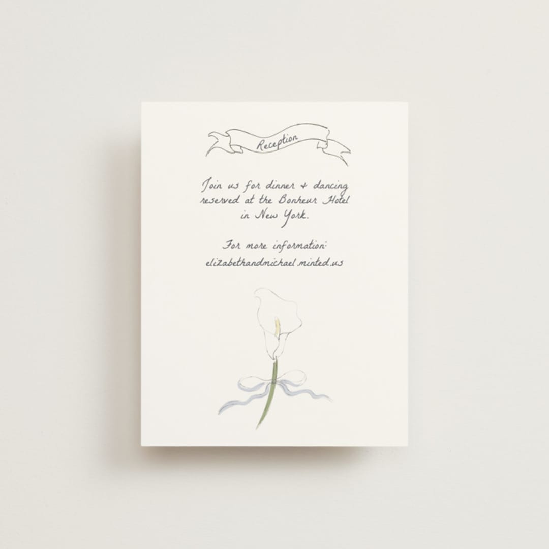 "Birds of Paradise" - Reception Cards in Cloud by Helena Vitto - Front