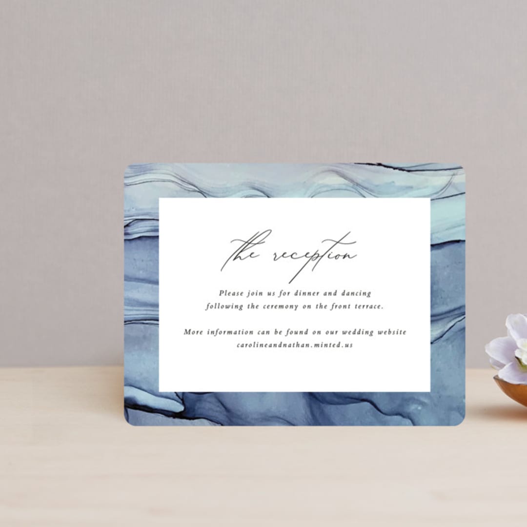 "Slate" - Reception Cards in Blue Jasper by Erin Deegan - Front