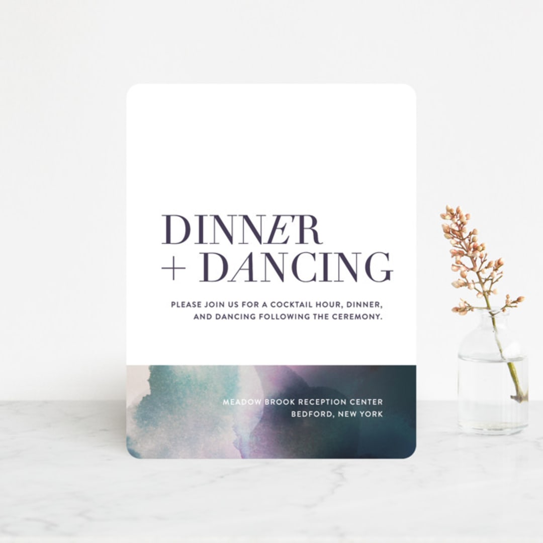 "Raptured" - Reception Cards in Amethyst by Design Lotus - Front