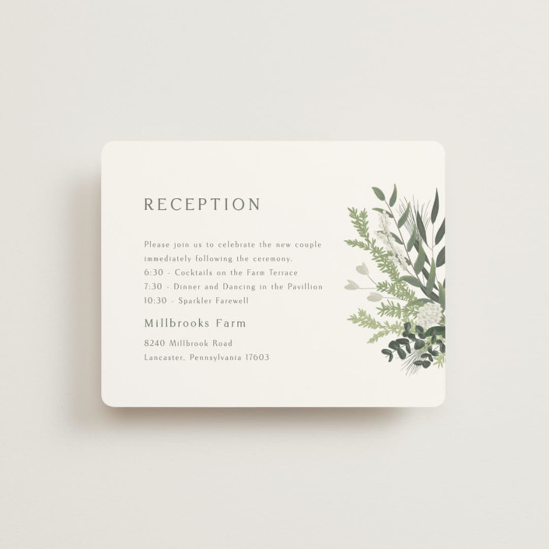 "Collection" - Reception Cards in Blanco by Kaydi Bishop - Front