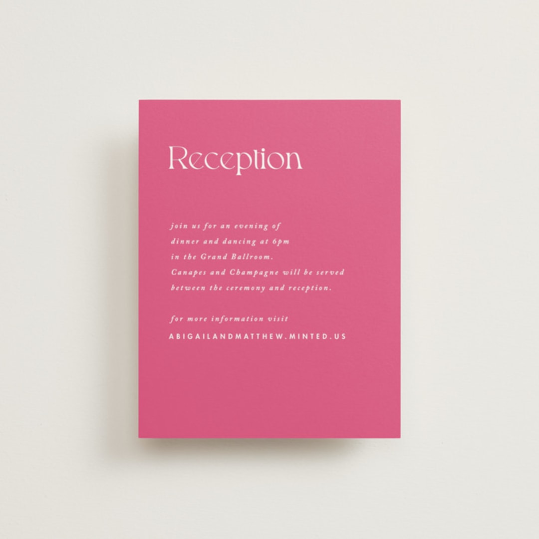 "Flamenco" - Reception Cards in Hibiscus by Catherine Culvenor - Front