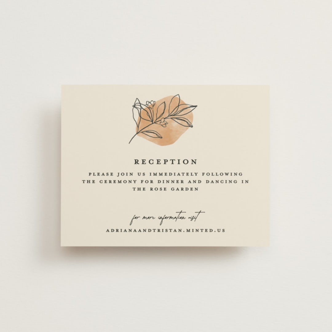 "leaf contour" - Reception Cards in Natural by Susan Zinader - Front