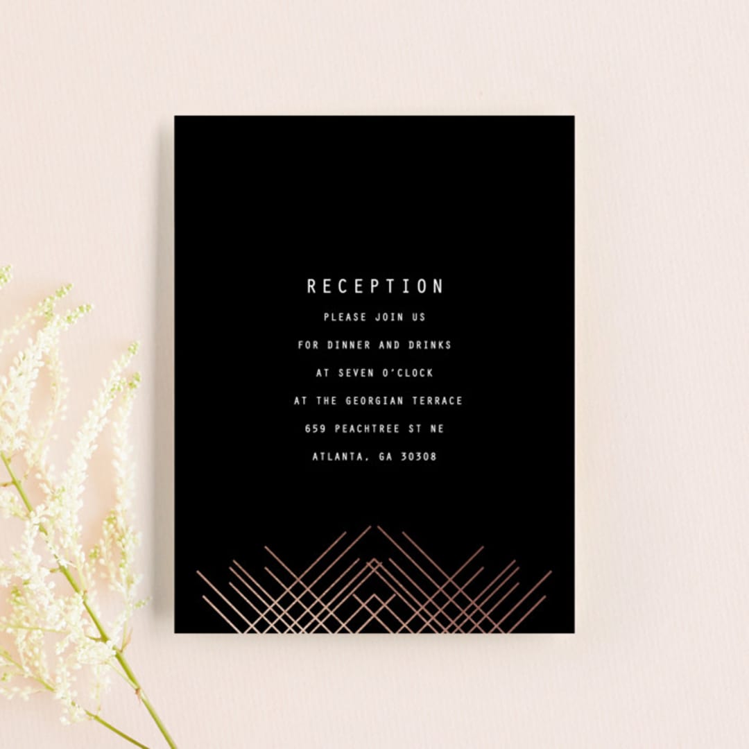 "BOLD AS LOVE" - Reception Cards in Noir by DESIGN X FIVE - Front