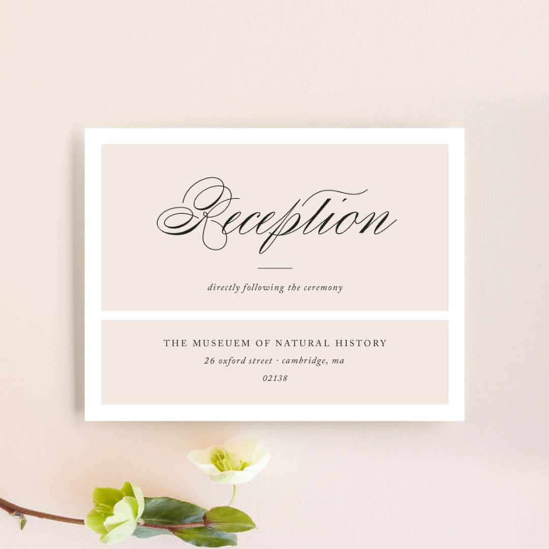 "Darling and Dashing" - Reception Cards in Blush by Alston Foster - Front