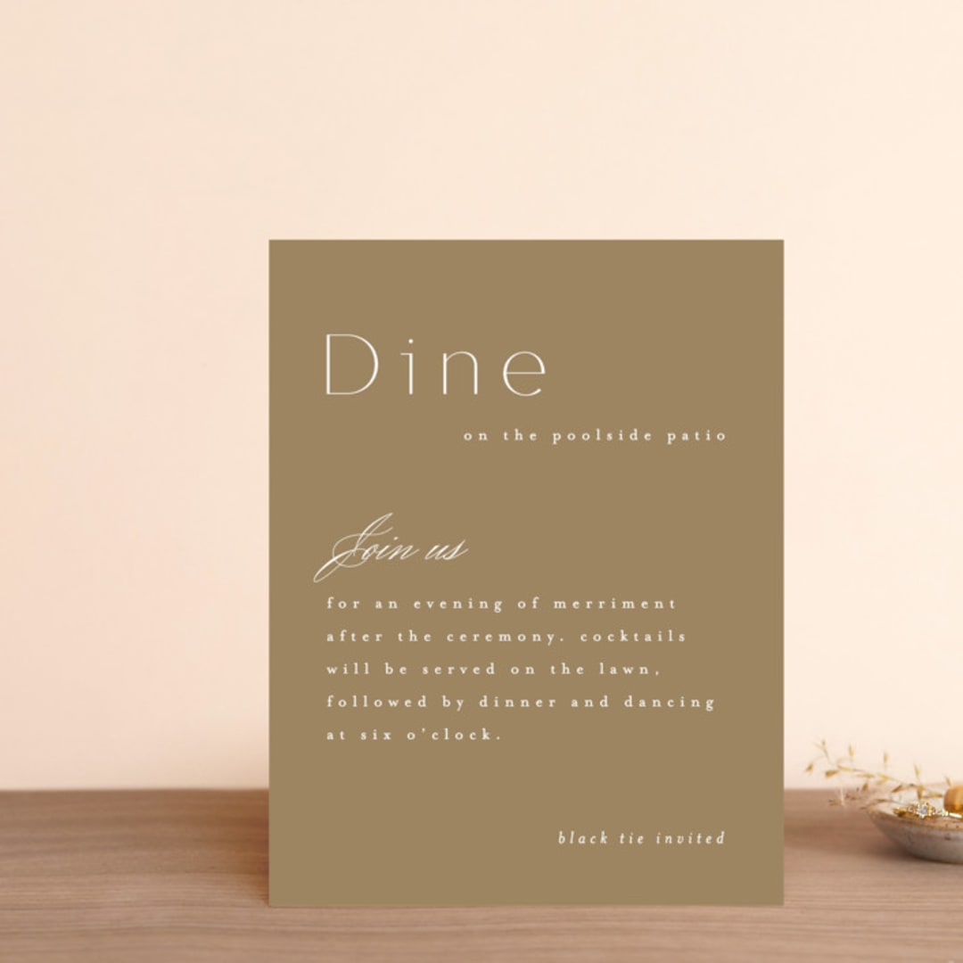 "Uncorked" - Reception Cards in Golden by Kristie Kern - Front