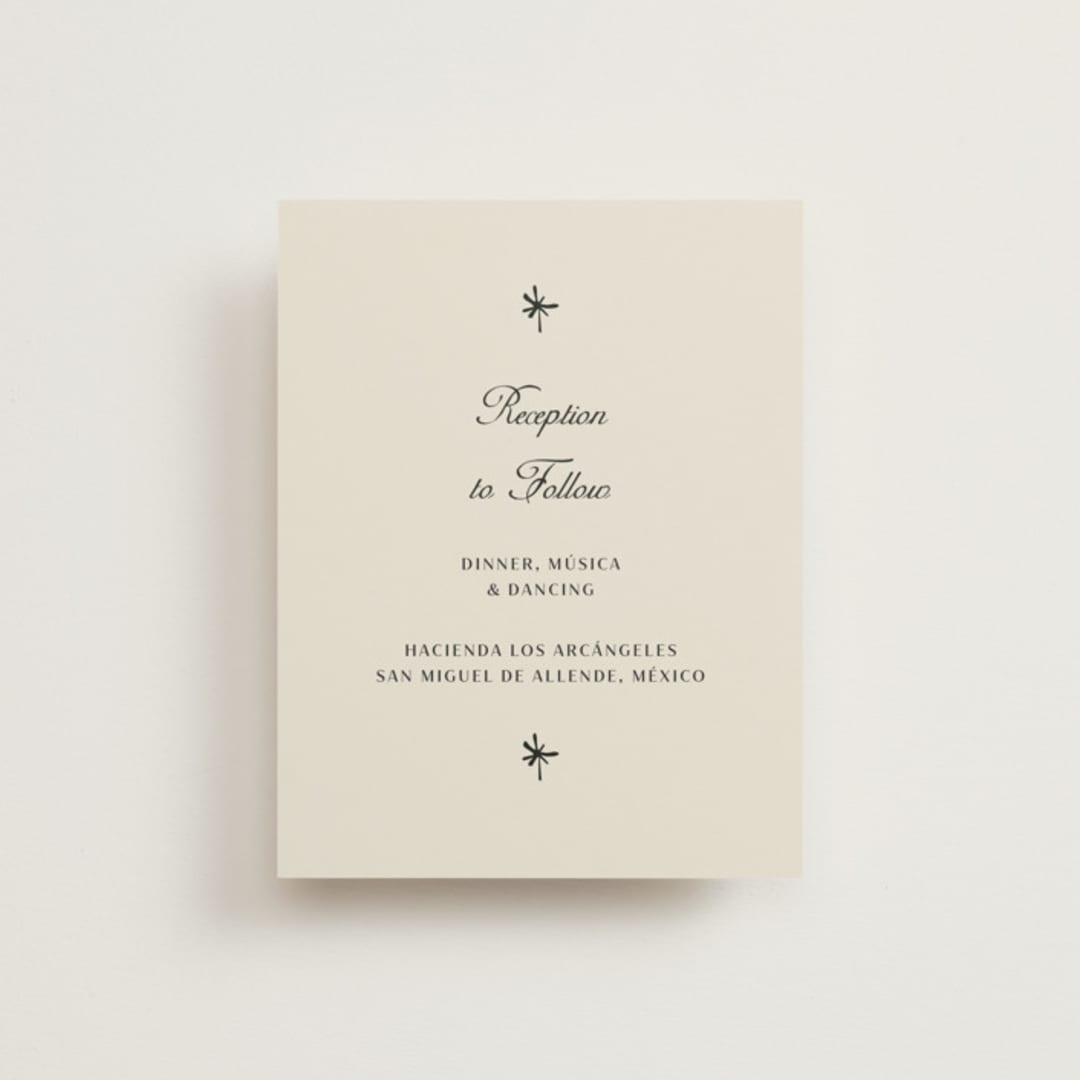 "Milagro" - Reception Cards in Ivory by Ani Somi - Front