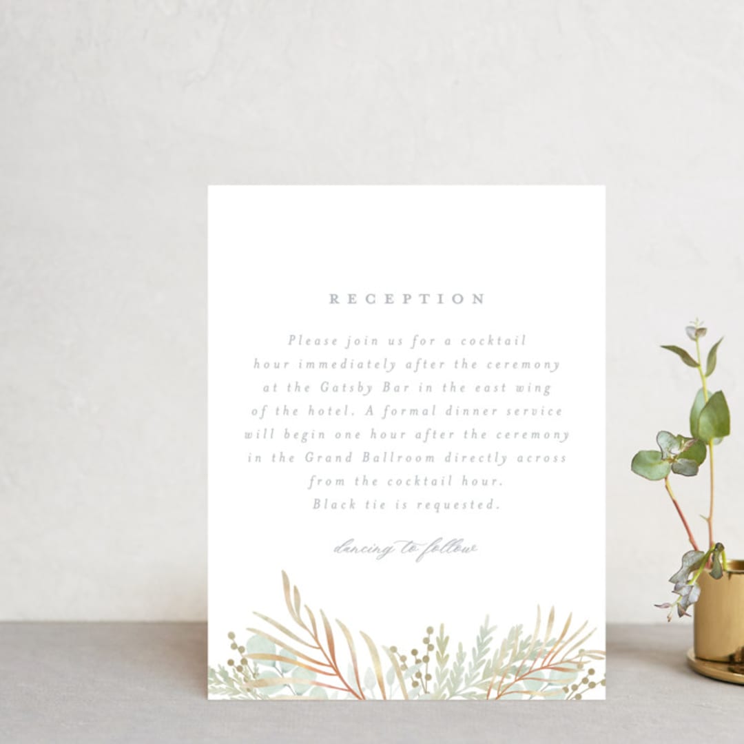 "In The Fall" - Reception Cards in Slate by Ashlee Townsend - Front