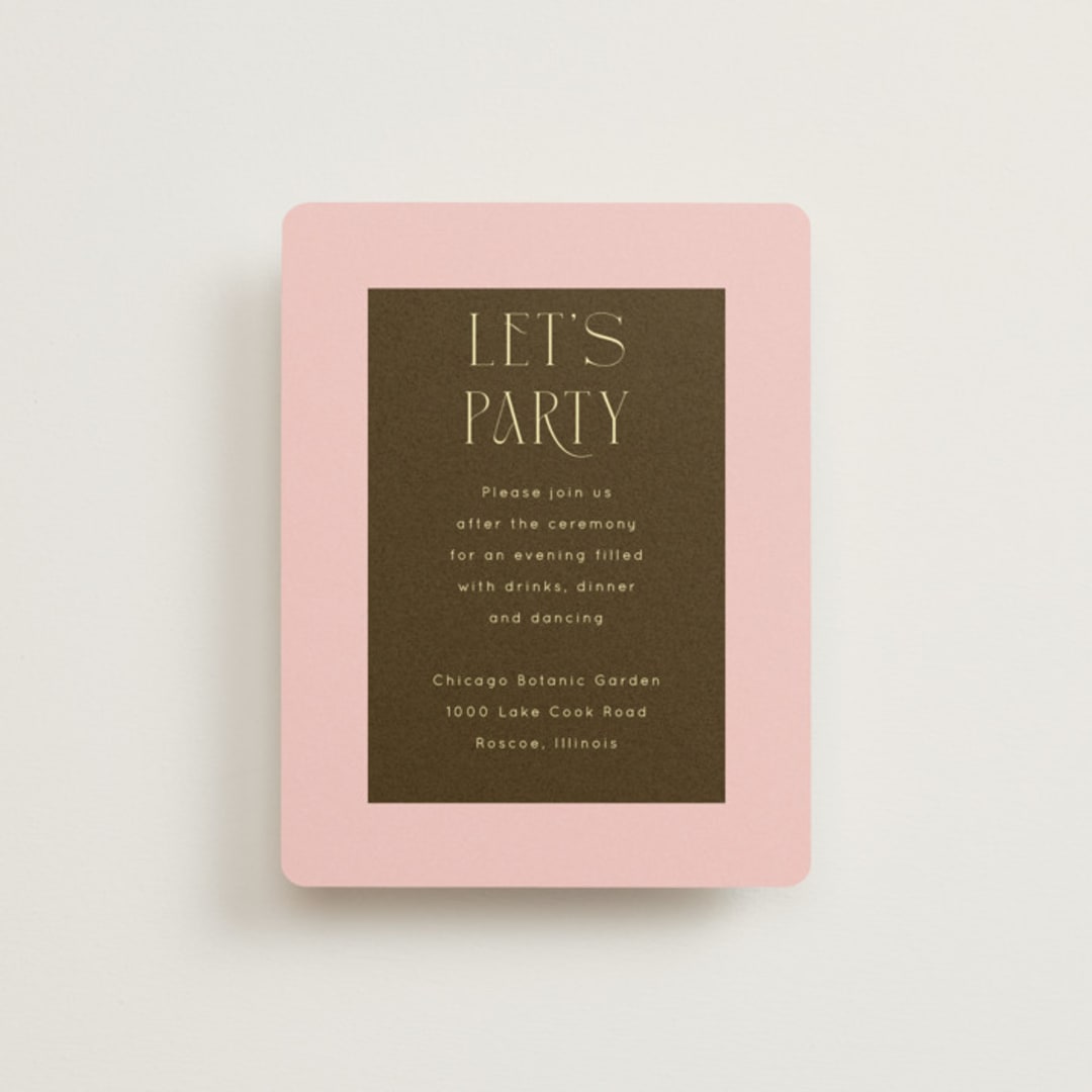 "modern tropics" - Reception Cards in Blush by Baumbirdy - Front