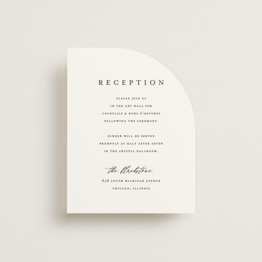 "Delicate" - Reception Cards in Obsidian by Jennifer Postorino - Front