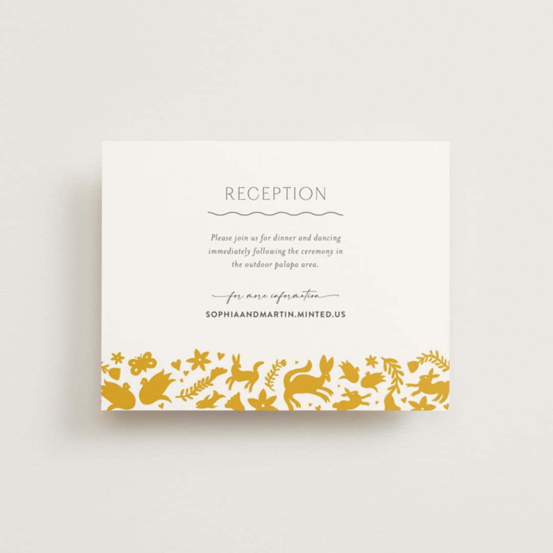"Otomi" - Reception Cards in Sunshine by Shari Margolin - Front