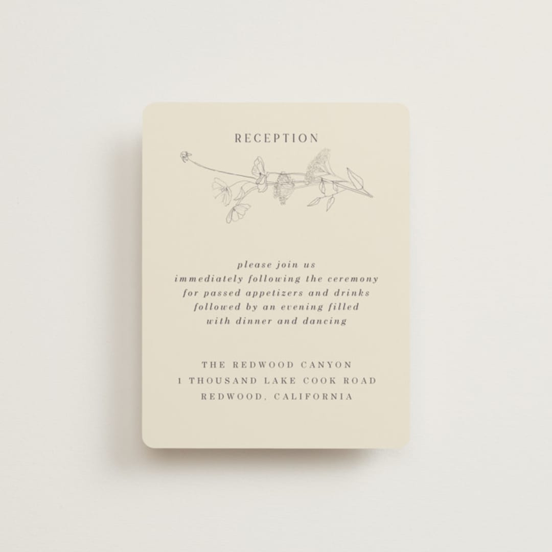 "floral stamp" - Reception Cards in Ivory by Baumbirdy - Front