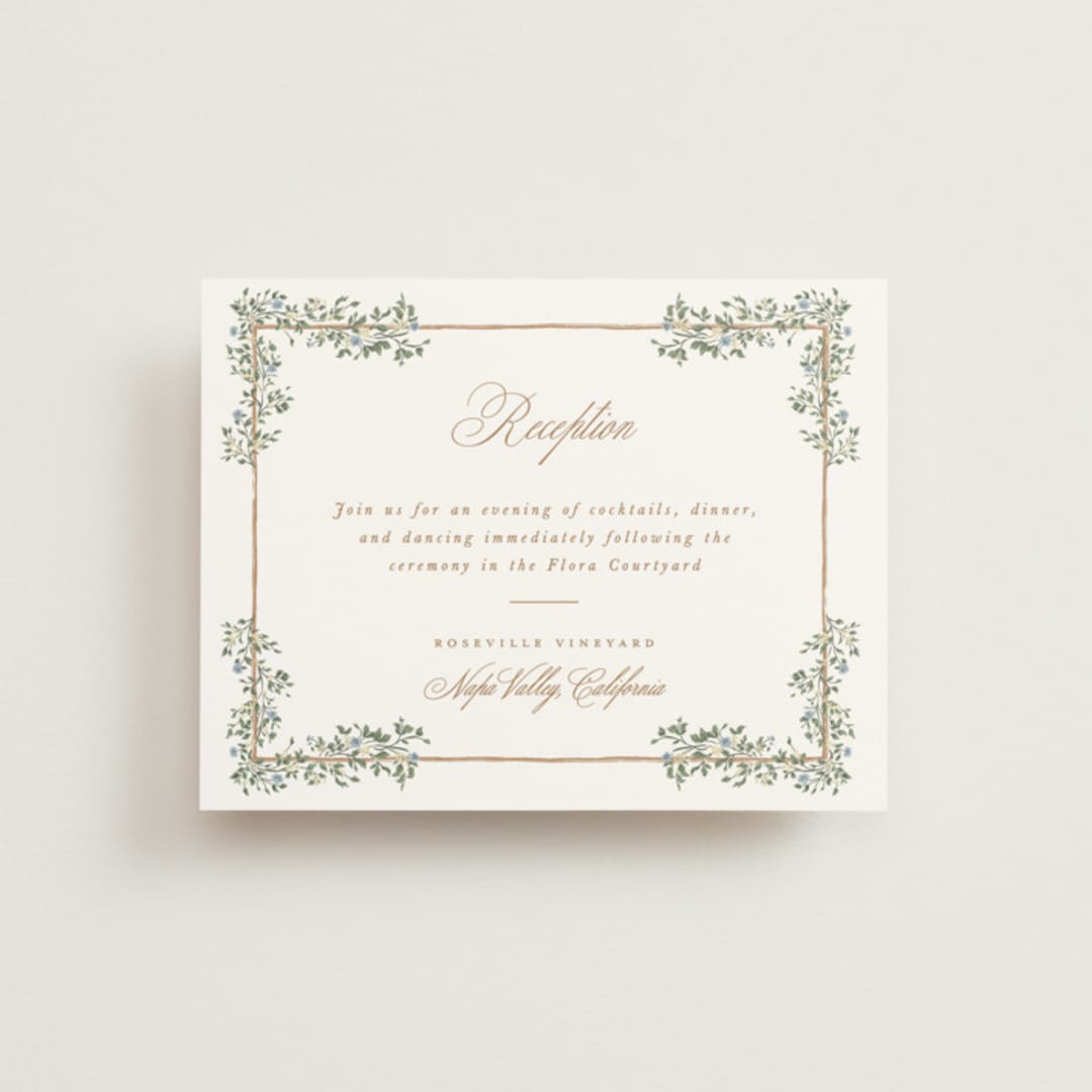 "Arbour" - Reception Cards in Lake by Leah Bisch - Front