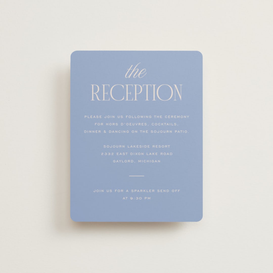 "Threaded" - Reception Cards in Canopy by Pixel and Hank - Front