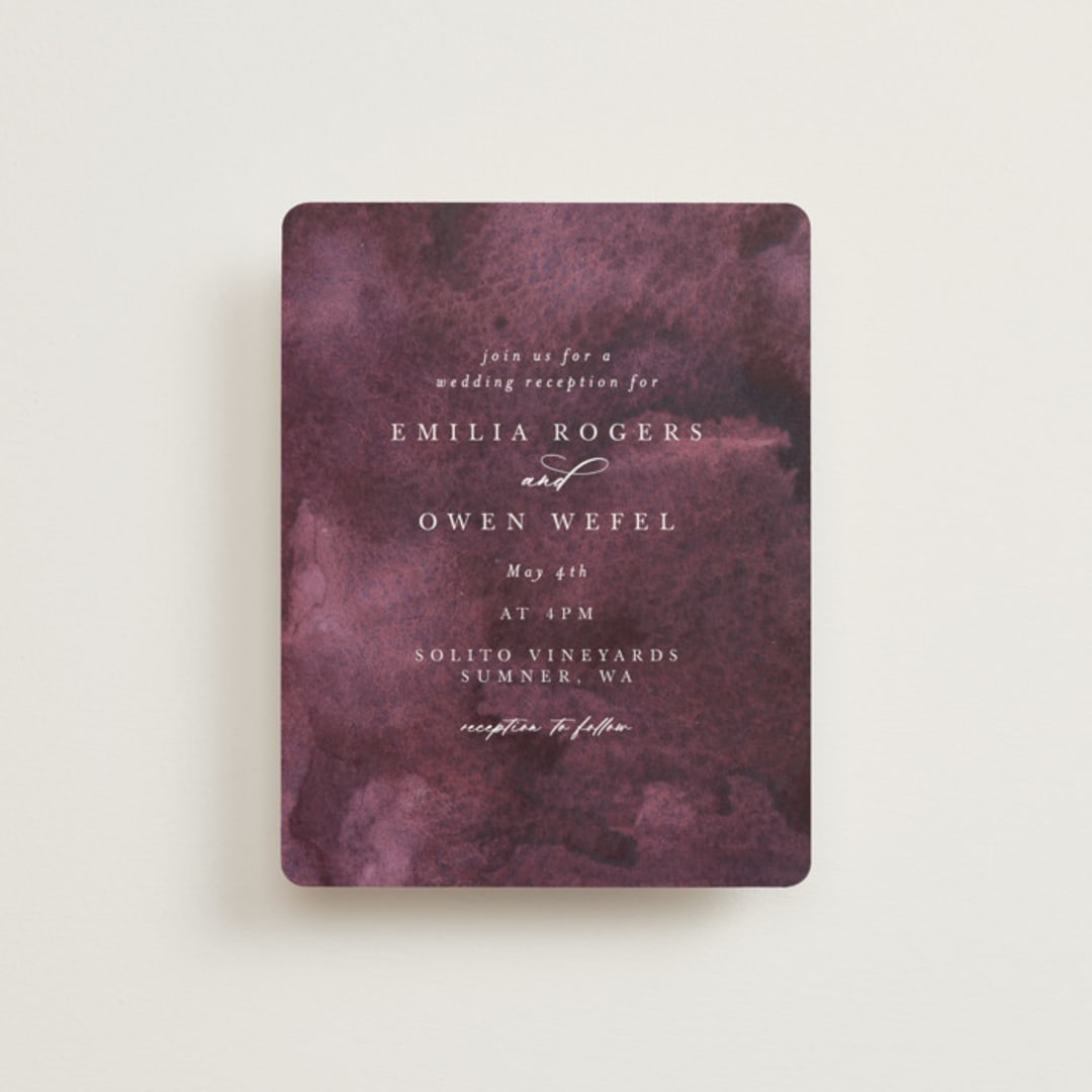 "iliya" - Reception Cards in Bordeaux by Itsy Belle Studio - Front