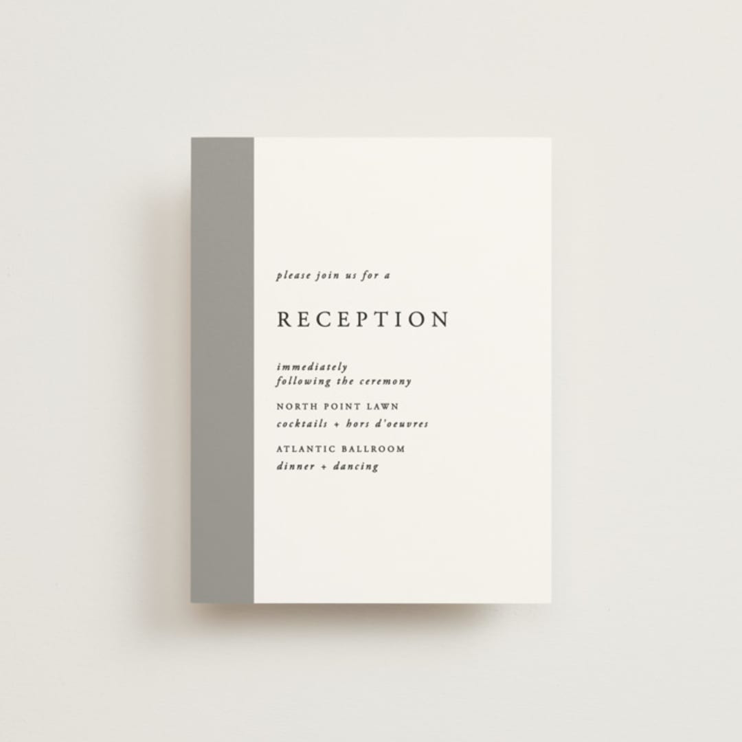 "Portrait" - Reception Cards in Platinum by Heather Schertzer - Front