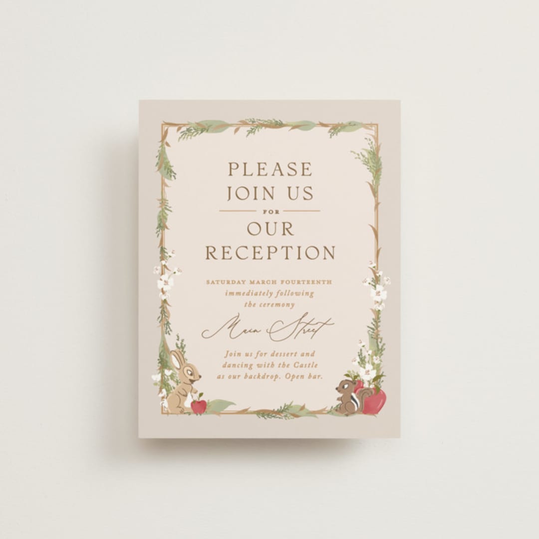 "Disney's Snow White Someday" - Reception Cards in Forest Floor by Erin L. Wilson - Front