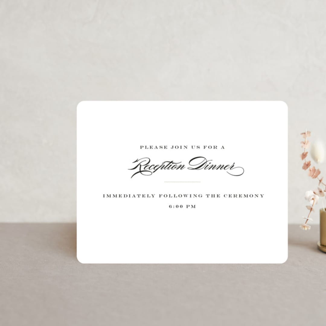 "Charming Go Lightly" - Reception Cards in Crisp Black by danielleb - Front