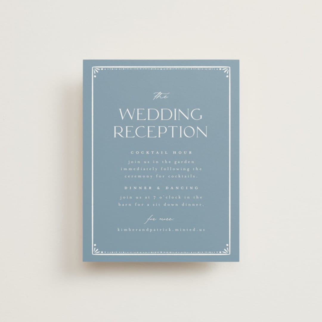 "Porcelain" - Reception Cards in Delft Blue by Ashley DeMeyere - Front