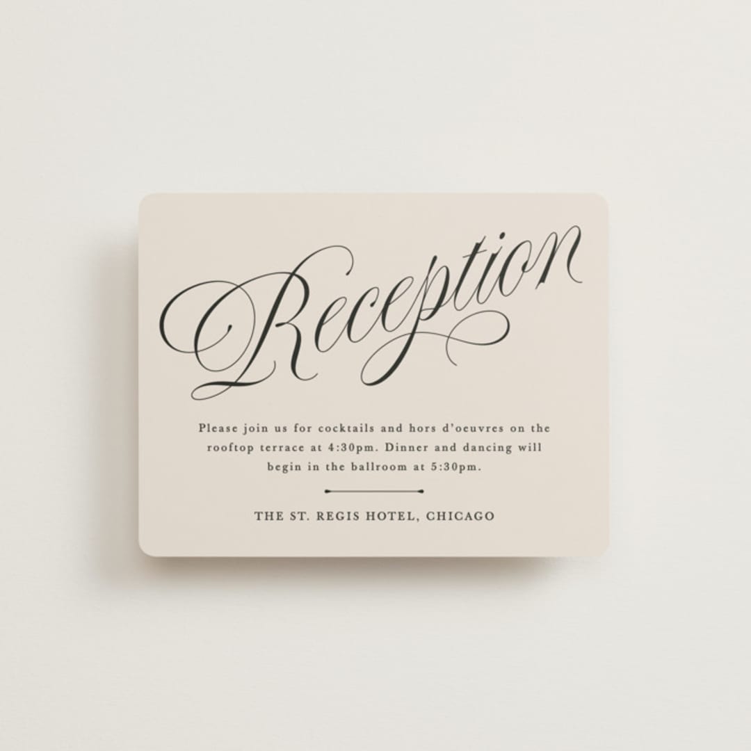 "Mirin" - Reception Cards in Linen by Kate Ahn - Front