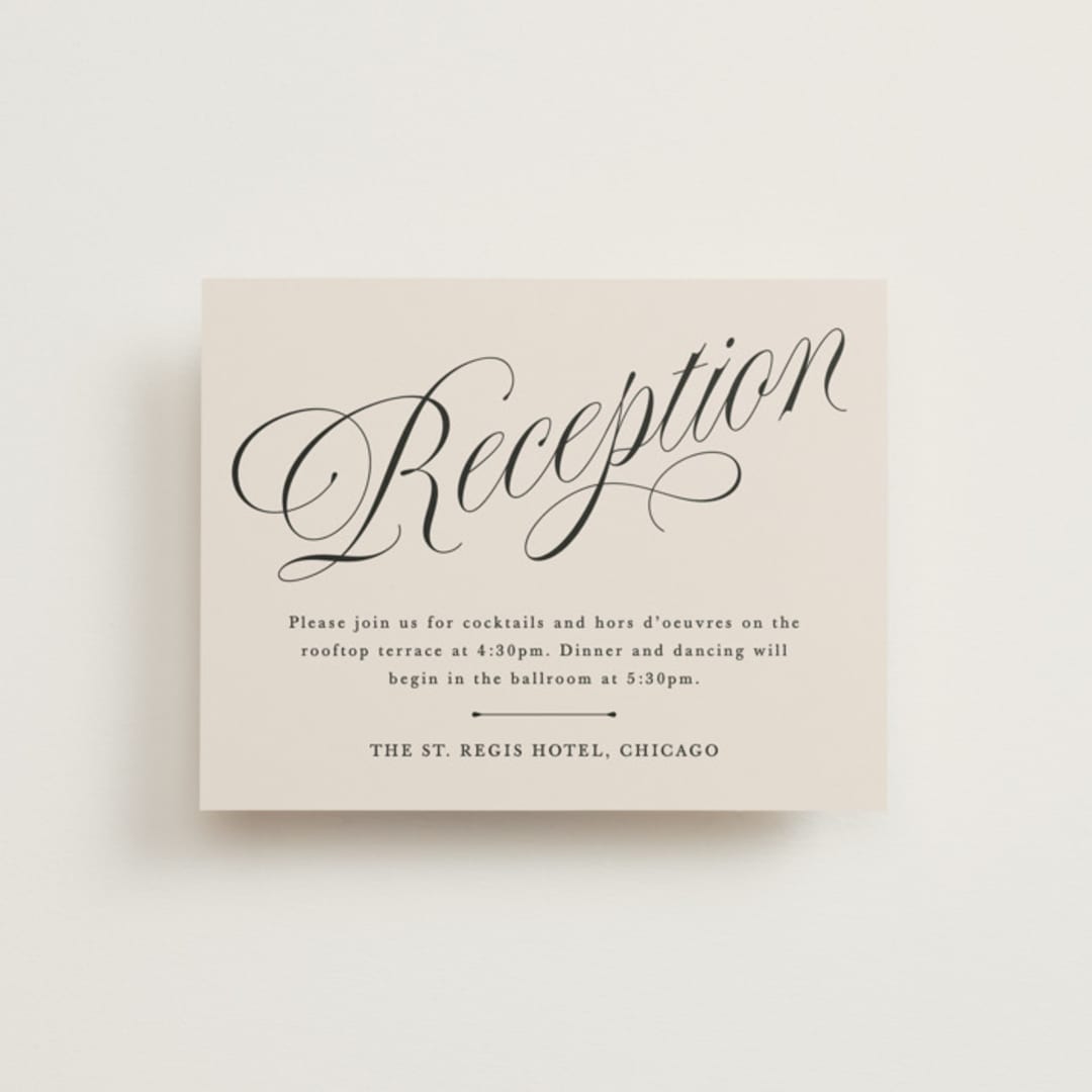 "Mirin" - Reception Cards in Linen by Kate Ahn - Front