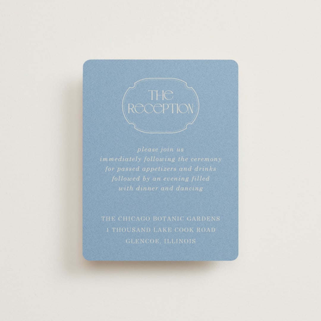 "Flora Arch" - Reception Cards in Cerulean by Baumbirdy - Front