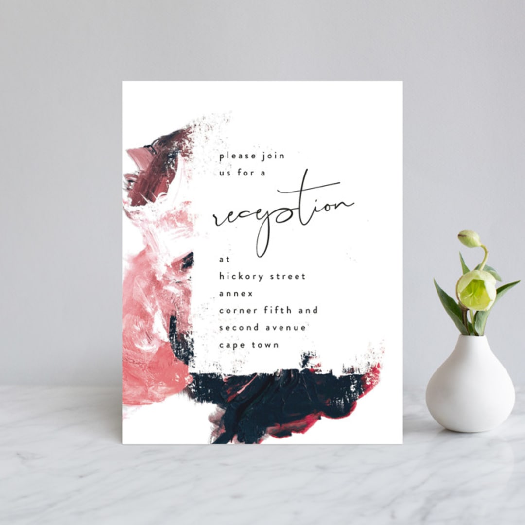 "living coral" - Reception Cards in Coral by Phrosné Barwood - Front
