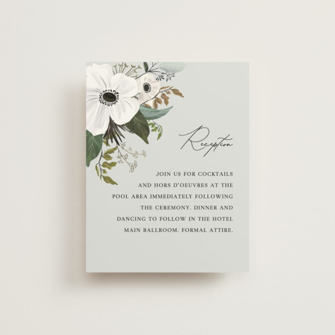 "Inverness" - Reception Cards in Pistachio by Nicole Whiddon - Front