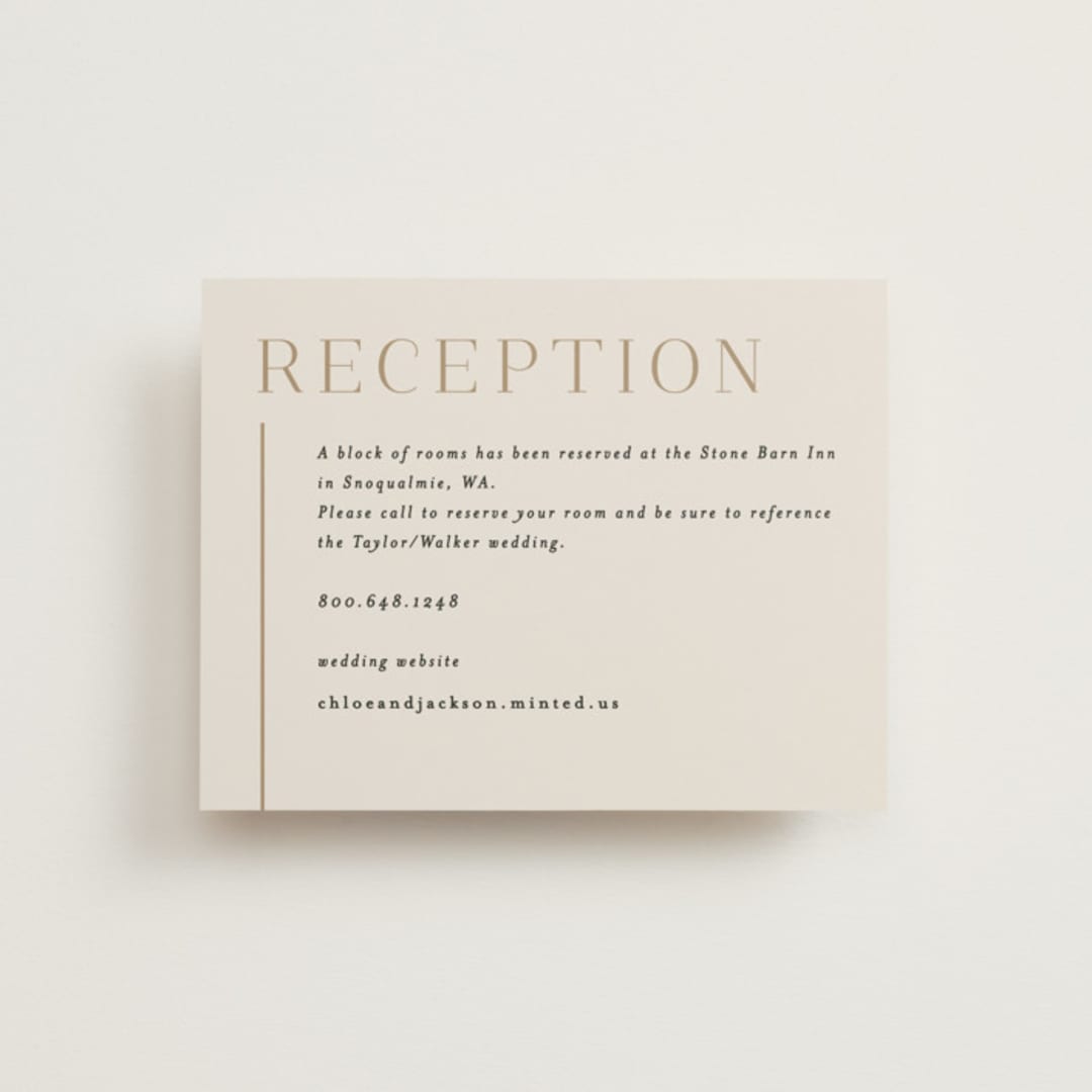 "Left Stack" - Reception Cards in Vanilla by Alethea and Ruth - Front