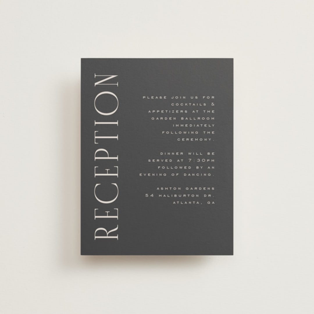 "Close-up" - Reception Cards in Sandstone by Nicole Walsh - Front