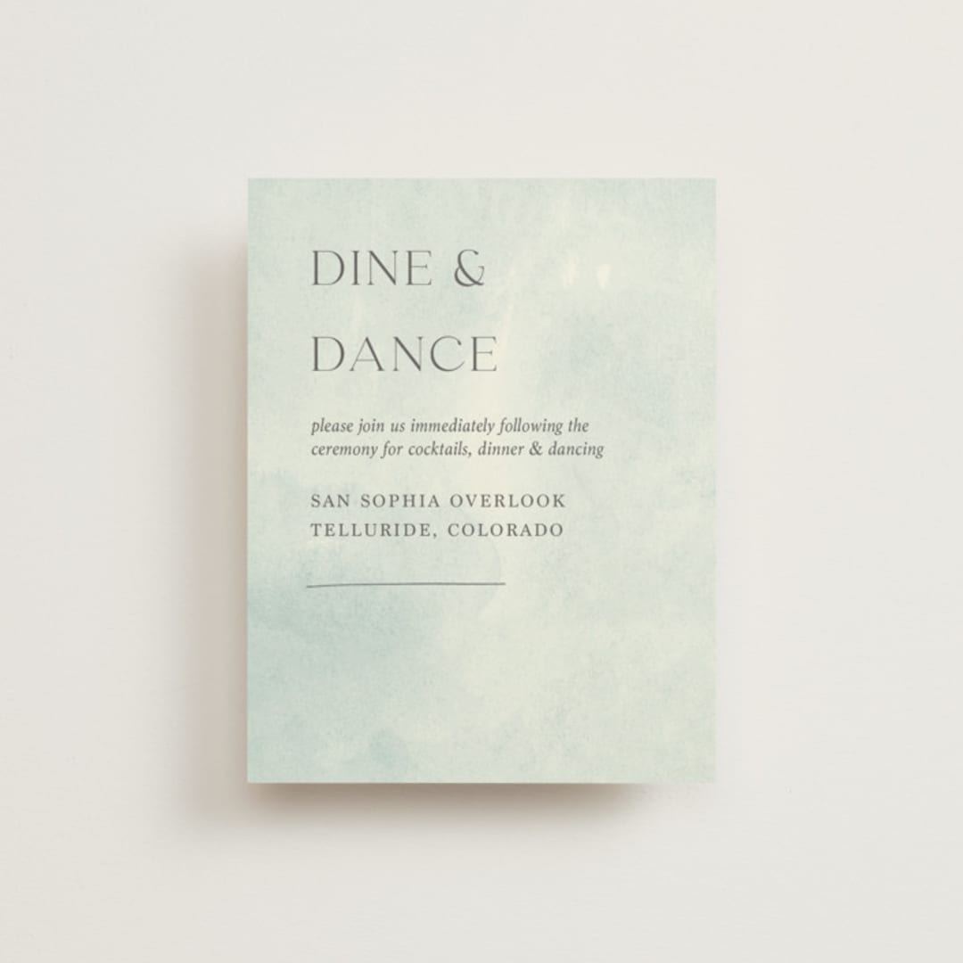 "Blue Jean Baby" - Reception Cards in Ocean by Chelsea Petaja - Front