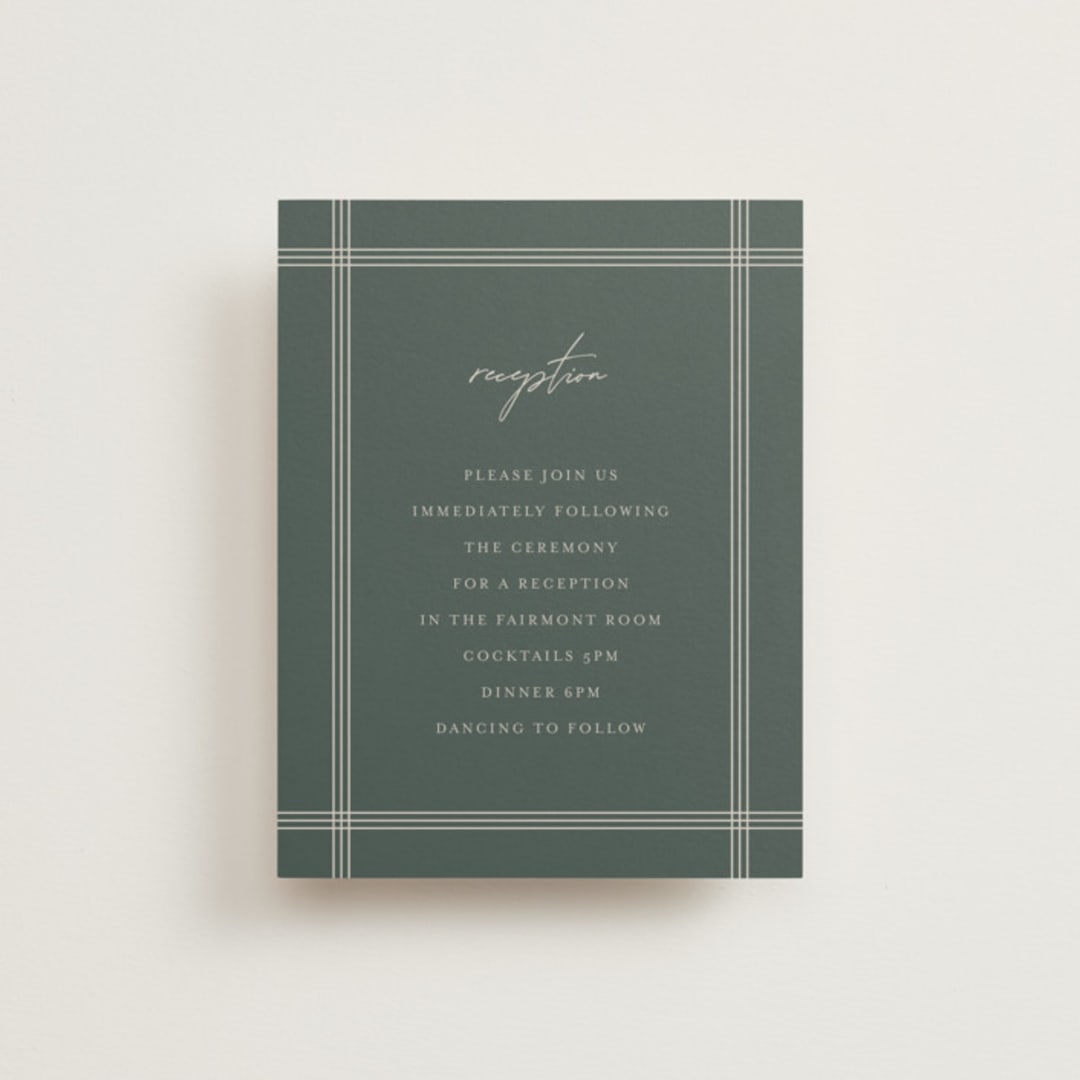 "Vista" - Reception Cards in Forest by Melanie Severin - Front