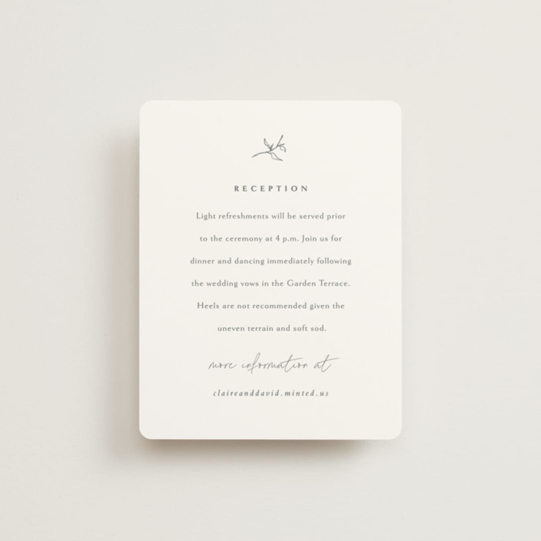 "Sketch" - Reception Cards in Cloud by Sara Hicks Malone - Front