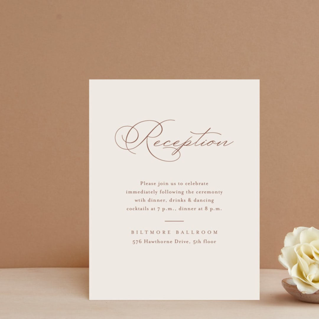 "Delicate Names" - Reception Cards in Buttercream by Jessica Williams - Front