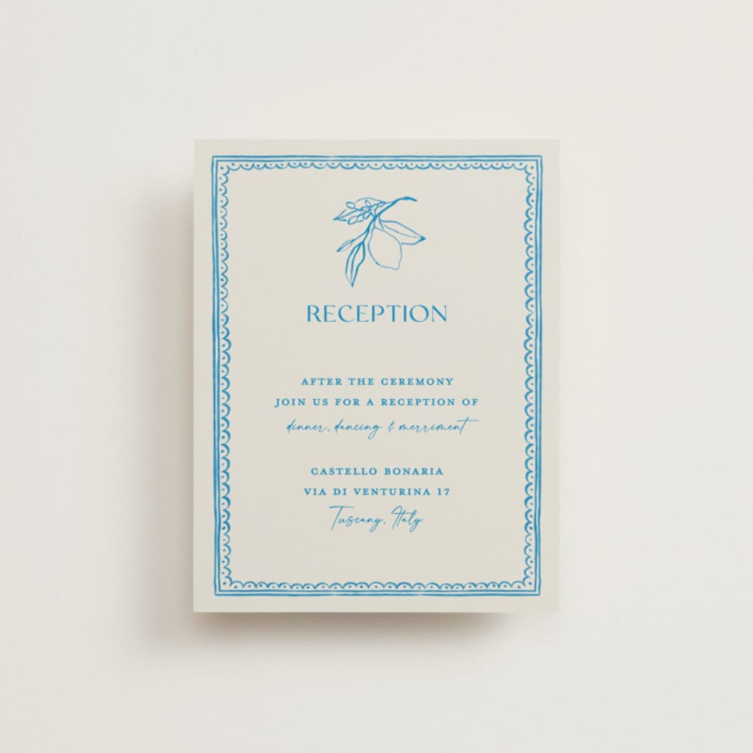 "Mediterraneo" - Reception Cards in Ocean by Pati Cascino - Front
