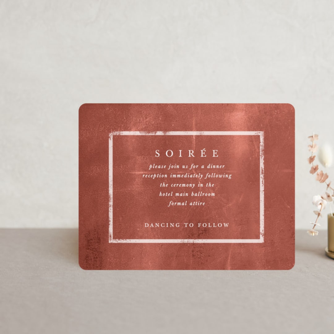 "Dust" - Reception Cards in Sienna by Carrie ONeal - Front