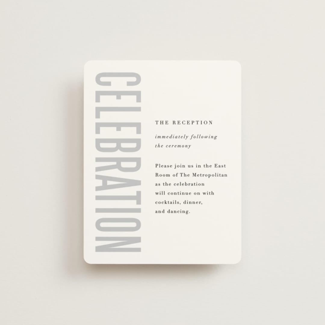 "Monumental" - Reception Cards in Cotton by Jessie Steury - Front