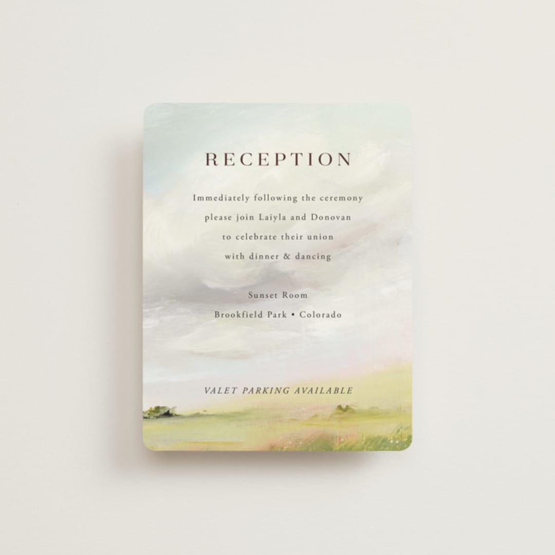 "Savanna" - Reception Cards in Fern by Lindsay Megahed - Front