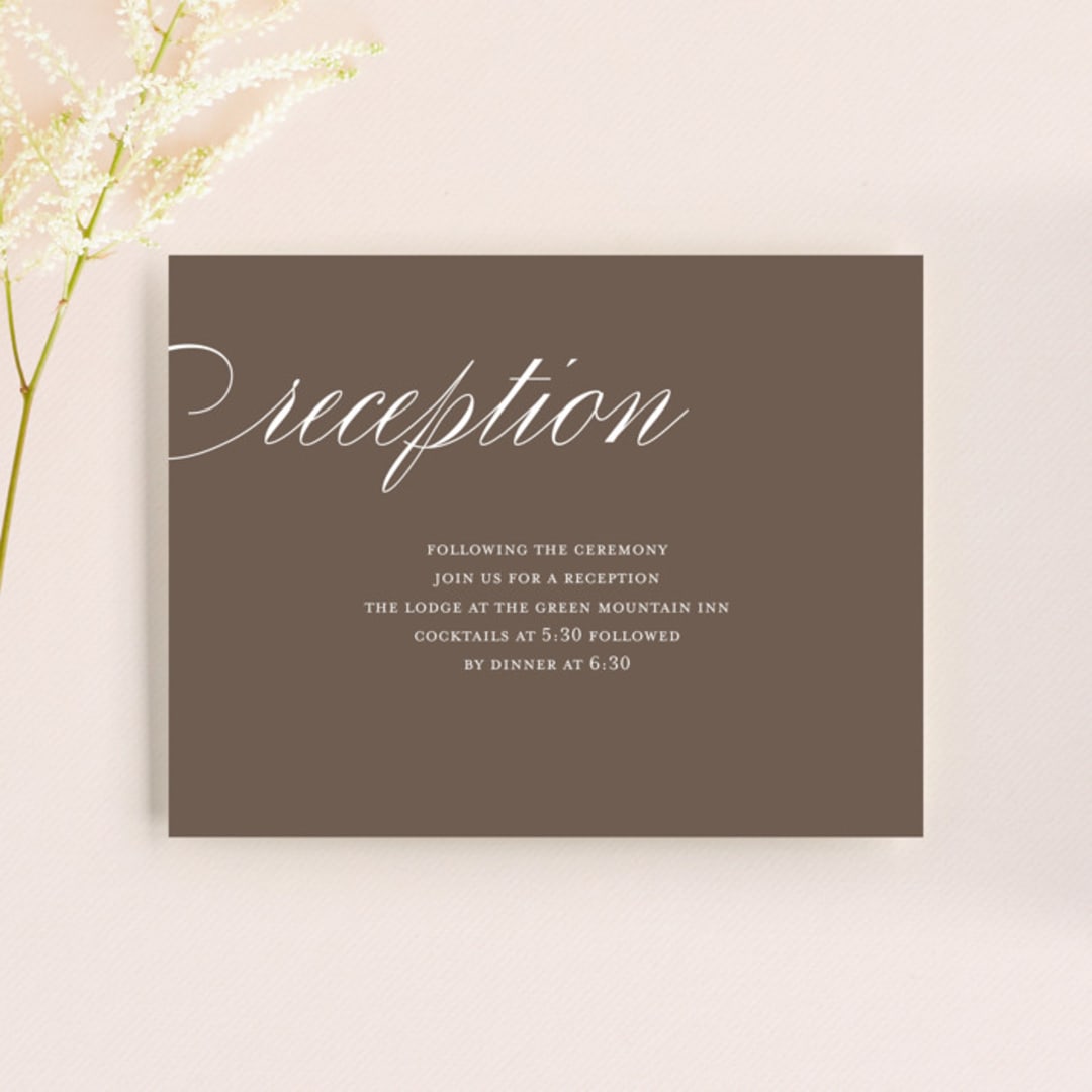 "Sweet scallop" - Reception Cards in Taupe by Annie Clark - Front