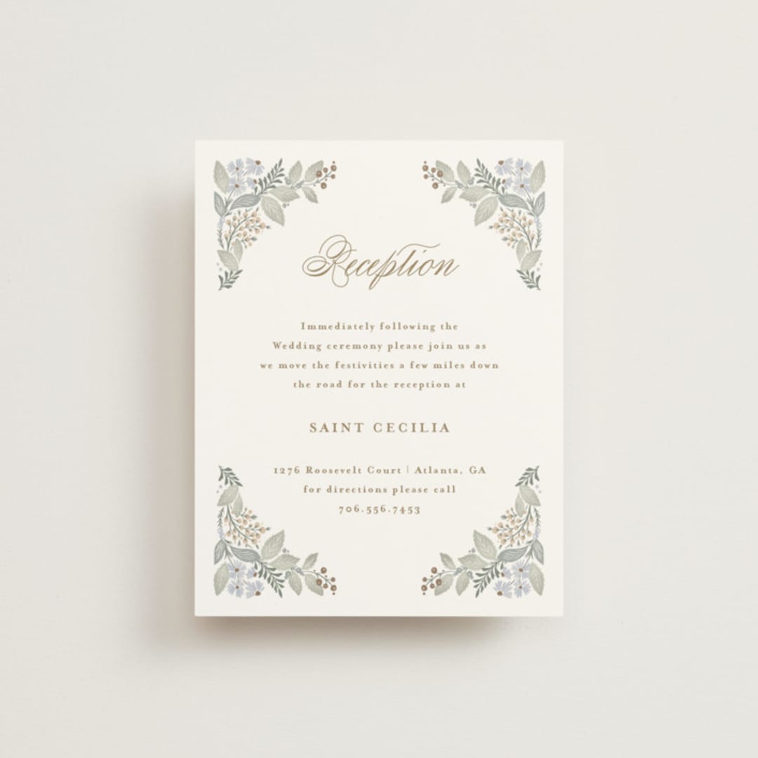 "Wild Flora" - Reception Cards in Meadow by Kristen Smith - Front