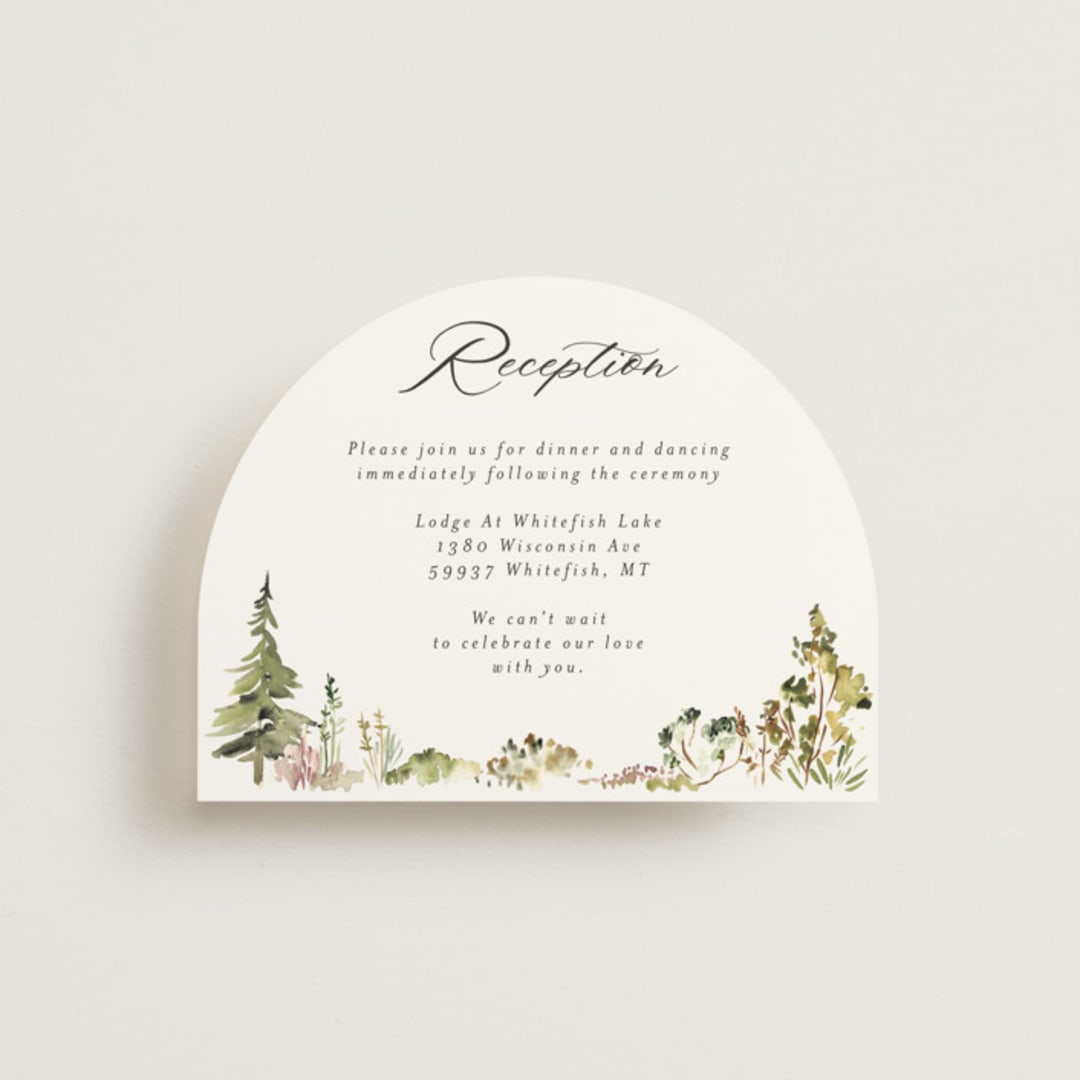 "Great Outdoors" - Reception Cards in Forest by Petra Kern - Front