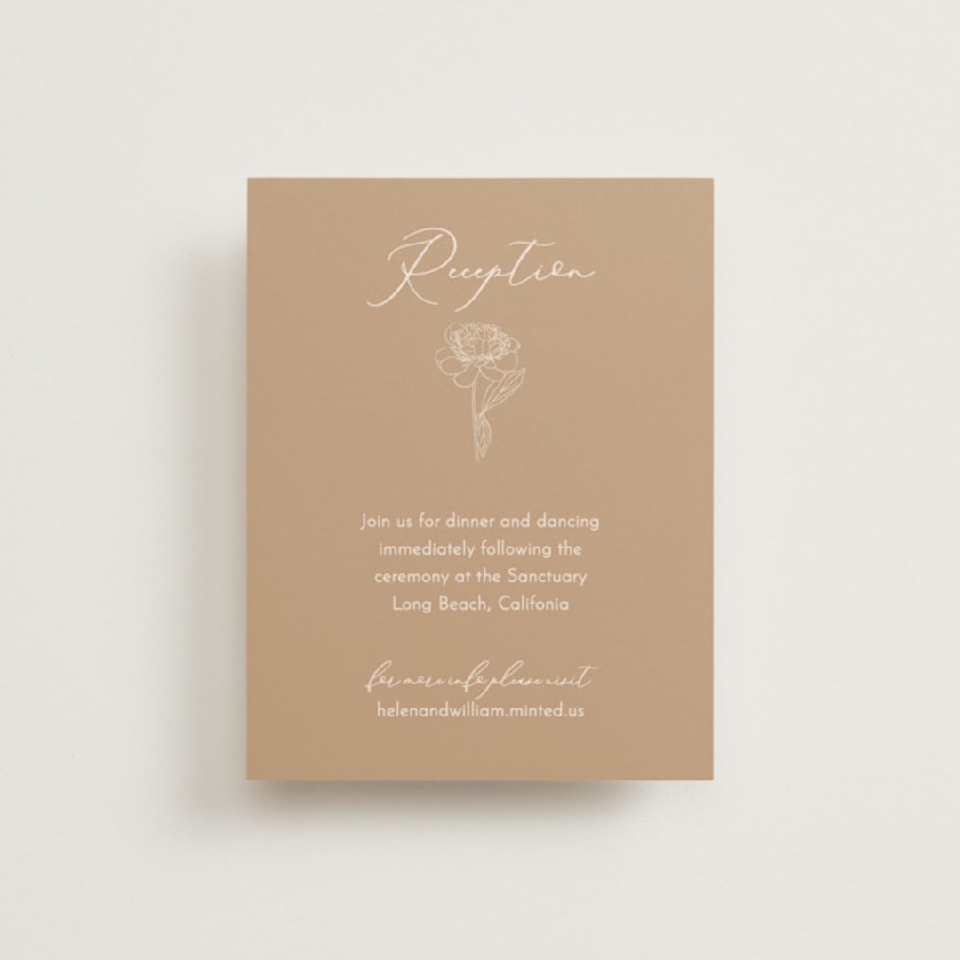 "Belle Rose" - Reception Cards in Buttercream by Claudia Orengo - Front
