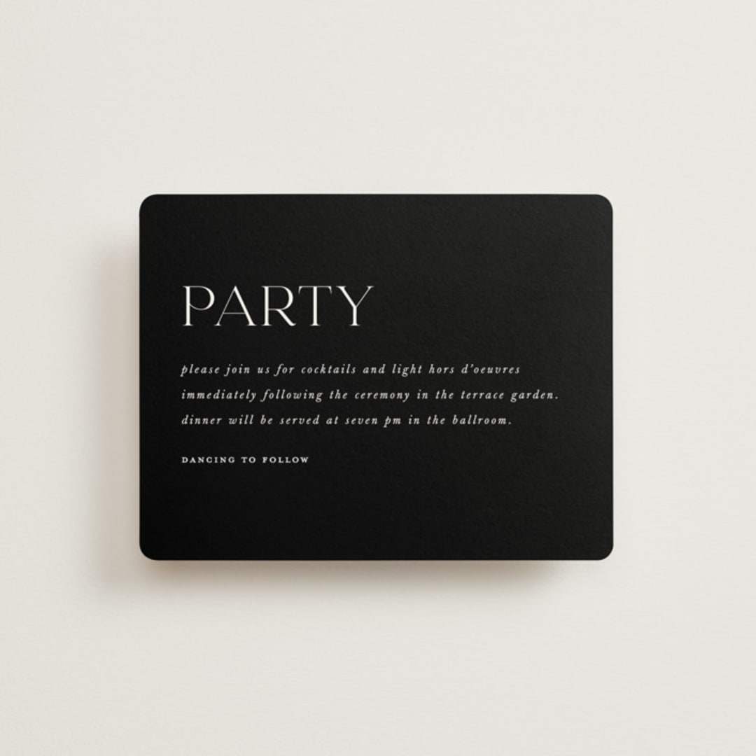 "tomorrows" - Reception Cards in Ink by Lori Wemple - Front